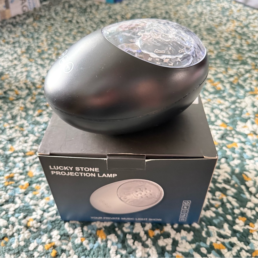 Lucky Stone Projection Lamp | Ocean Wave Projector and Speaker